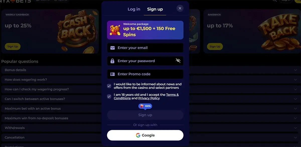 Nyxbets Casino – Online casino ervaring image 2