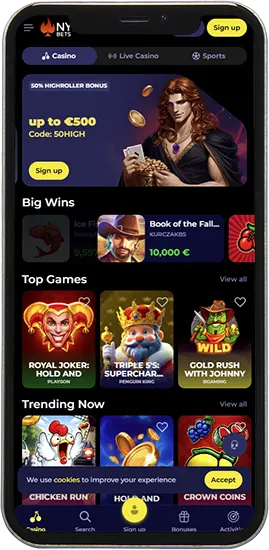 Download Nyxbets Casino naar je telefoon - instructies