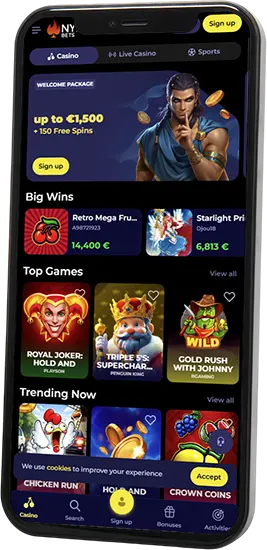 Bonussen, spellen en toernooien in de Nyxbets Casino-app